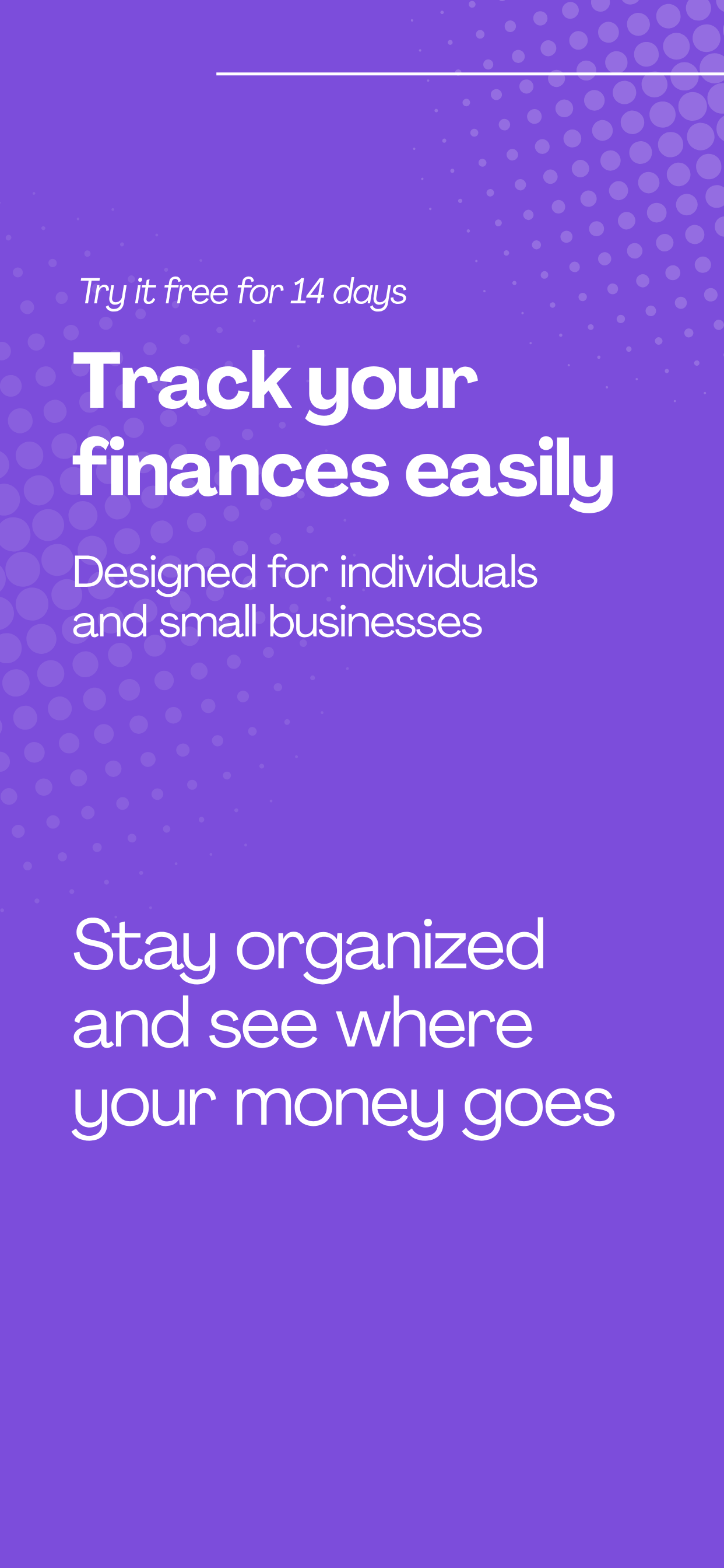Simple Finance - Dashboard overview